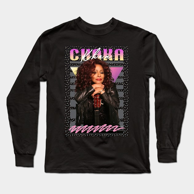 Chaka Khan Retro Aesthetic 70s Fan Art Long Sleeve T-Shirt by Madesu Art